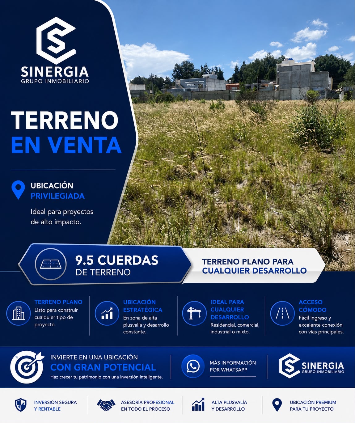 Terreno Plano 9.5 Cuerdas — Cantón Garibaldi, Xela