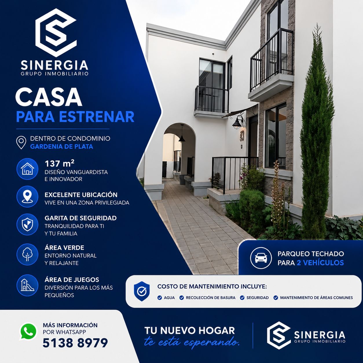 Casa para Estrenar — Condominio Gardenia de Plata
